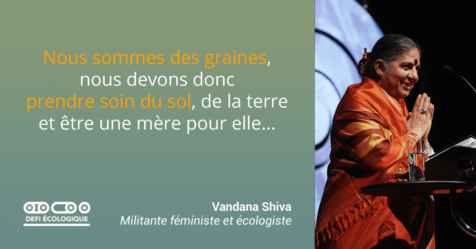 Nous sommes des graines, nous devons donc prendre soin du sol, de la terre et être une mère pour elle. - Vandana Shiva