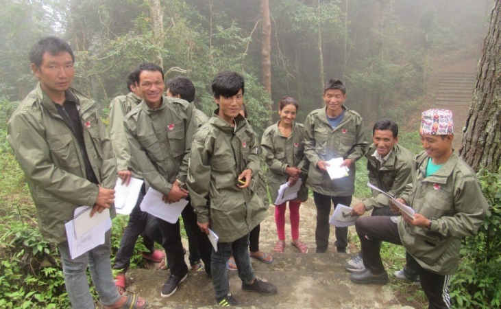Gardes-forestiers en formation au Népal