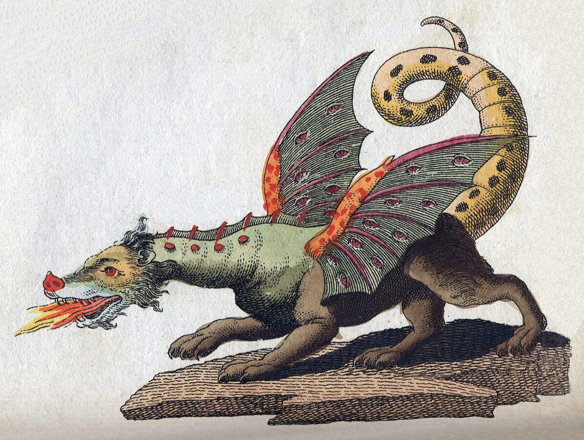 Œuvre de 1806 traitant de dragons, plus spécifiquement européens